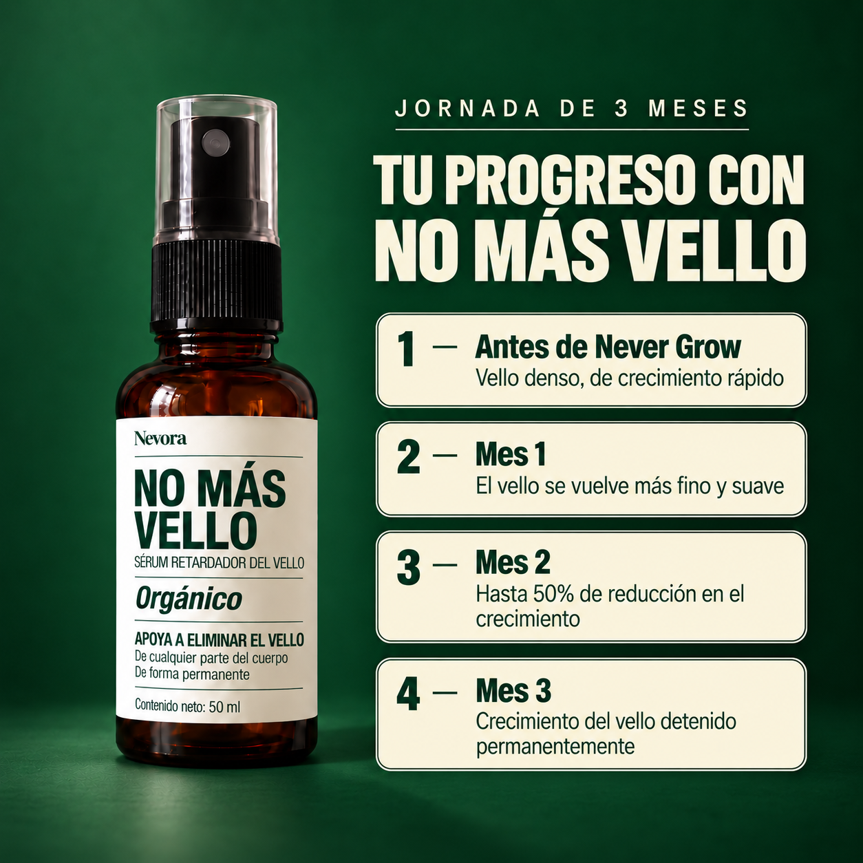 NO MÁS VELLO | Sérum orgánico que frena el crecimiento del vello