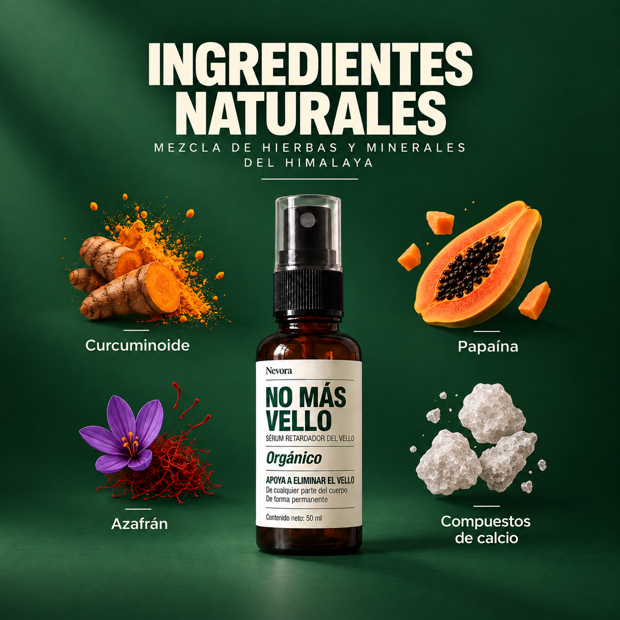 NO MÁS VELLO | Sérum orgánico que frena el crecimiento del vello