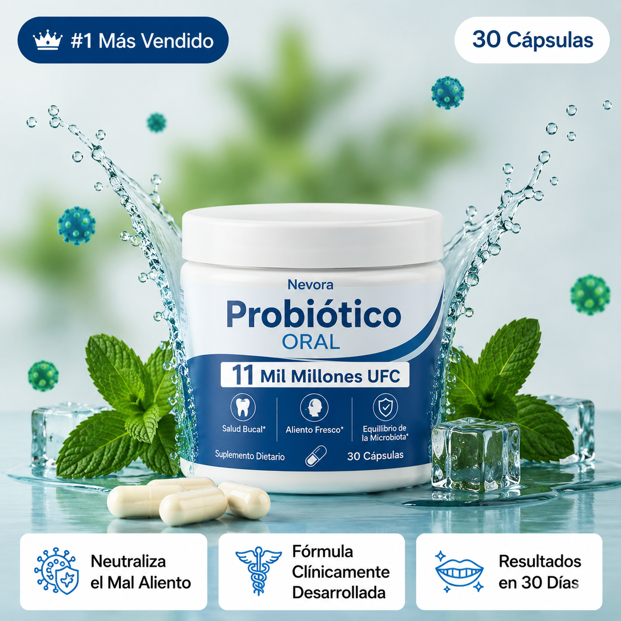 Probiótico Oral Nevora | Aliento fresco y salud bucal