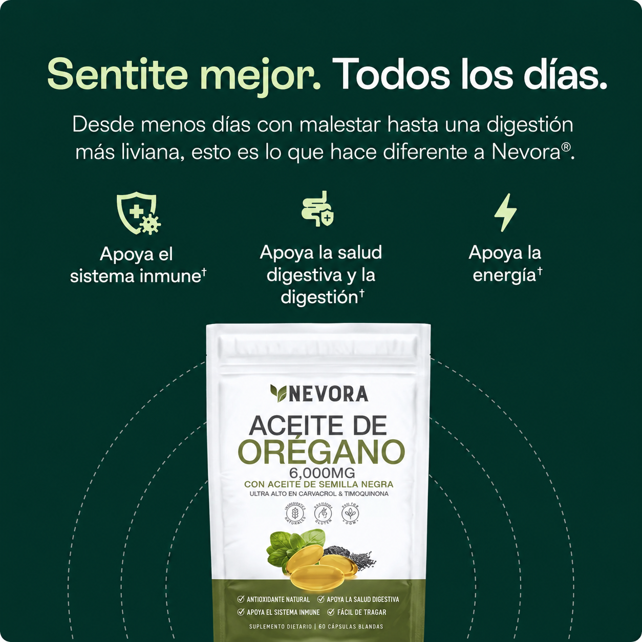 Cápsulas de Aceite de Orégano Nevora