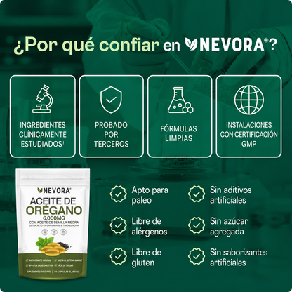 Cápsulas de Aceite de Orégano Nevora