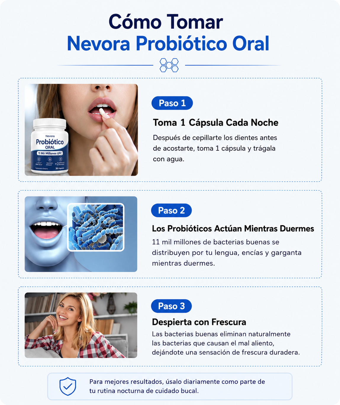 Probiótico Oral Nevora | Aliento fresco y salud bucal